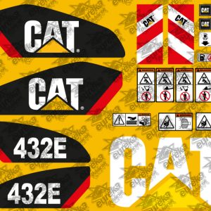 Juego de pegatinas compatibles para excavadora mixta Caterpillar 432E