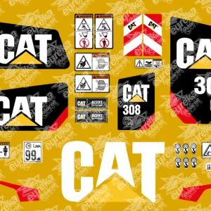 Juego de pegatinas compatible Caterpillar 308 CR