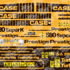 Juego de pegatinas compatible CASE 580 Super K Prestige