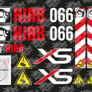 Juego de pegatinas compatible HIAB 066 XS