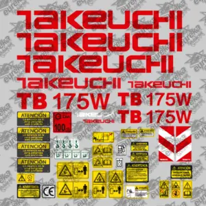Juego de pegatinas compatible TAKEUCHI TB175W