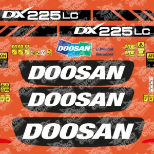 Pegatinas Doosan DX225LC Kit Adhesivos Excavadora.
