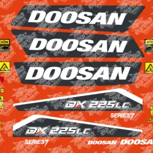 Pegatinas Doosan DX225LC-7 Kit Adhesivos Excavadora.