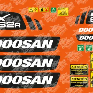 Pegatinas DOOSAN DX62R Kit Adhesivos Mini Excavadora