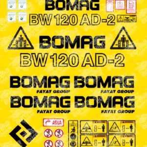 Pegatinas BOMAG BW120AD-2 Kit Adhesivos compactador