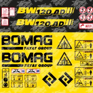 Pegatinas BOMAG BW120AD-4 Kit Adhesivos compactador