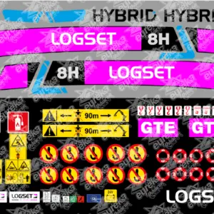 Pegatinas LOGSET_8H-GTE-Hybrid Kit Adhesivos procesadora forestal.