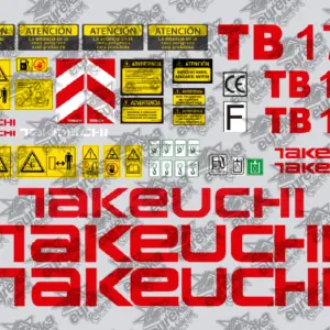 Pegatinas TAKEUCHI TB175 – Kit adhesivos miniexcavadora