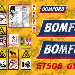 Pegatinas BOMFORD GT508 – Kit adhesivos desbrozadora forestal.