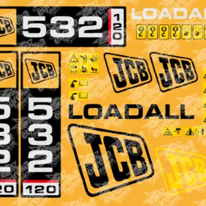 Pegatinas JCB 532 120 LOADALL Kit Adhesivos carretilla telescópica