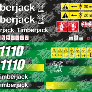 Pegatinas TIMBERJACK 1110 - Kit Adhesivos procesadora forestal.